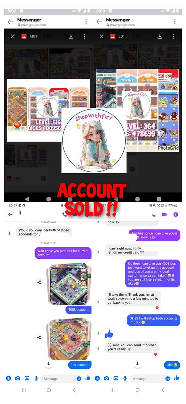 ACCOUNTS FOR SALE